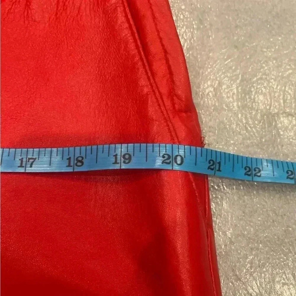 [L/XL]Vintage The Leather of Boutique Red  Lamb Leather Pants- NWOT - Picture 8 of 10